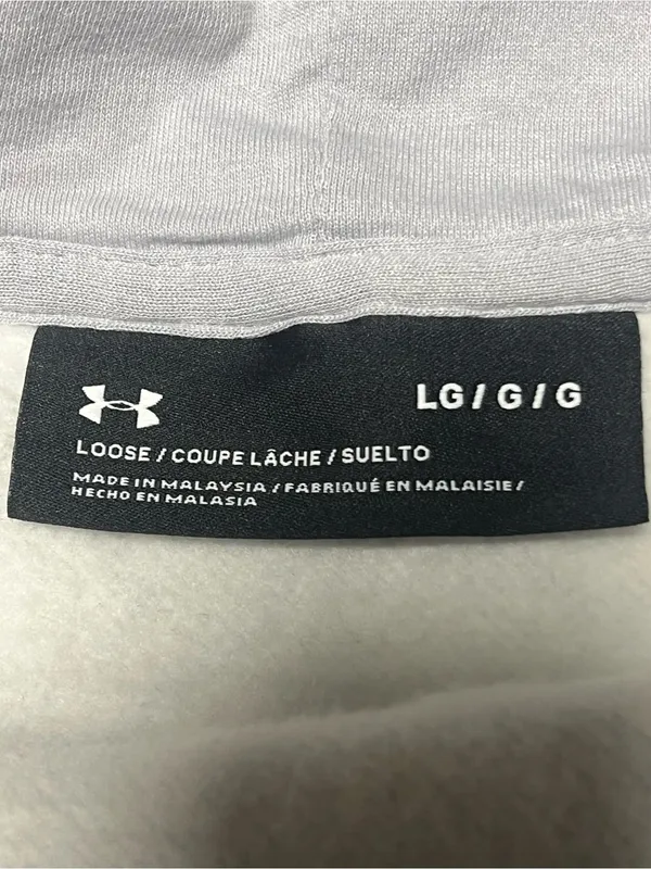 Under Armour Women's Gray Cropped Full Zip Hoodie Sweatshirt Loose Fit Large L - Image 3