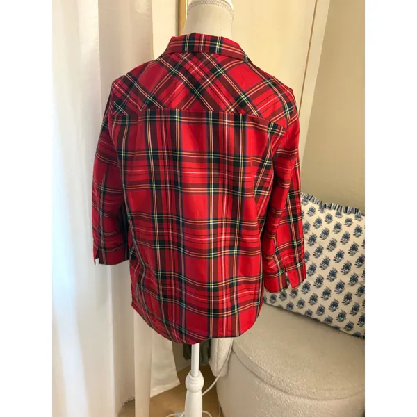 Tuckenuck Red Plaid Royal Stewart Tartan Margot Top Size Medium - Image 3