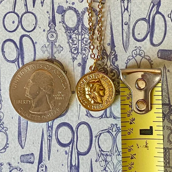 Handmade fully gold tone stainless steel antique vintage chic style coin necklace✨ - Image 9