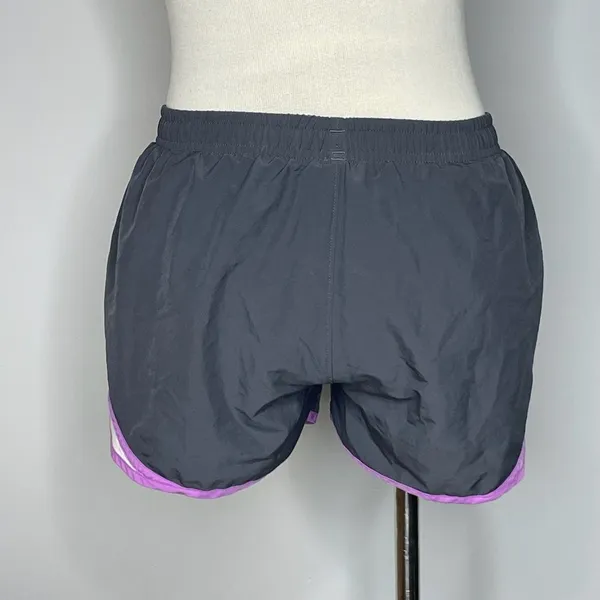 Under Armour- Dark Grey & Purple Heat Gear Semi-Fitted Shorts - Image 3