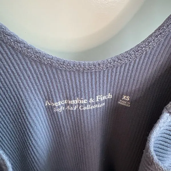 Abercrombie & Fitch Soft A&F Collection Ribbed Mini Bodycon Dress Blue XS - Image 2