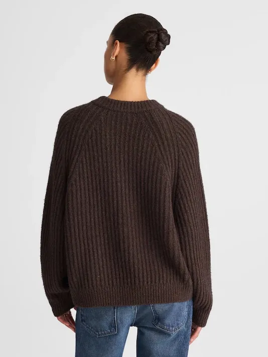 Madewell Ribbed Cotton-Blend Sweater molasses brown chunky knit Size XS NWOT - Image 3