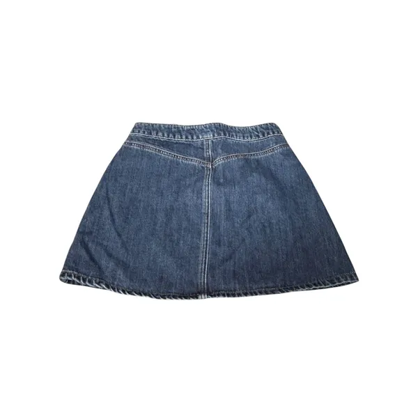 Garage Lace-Up‎ Denim Mini Skirt Y2K Blue Jean Skater A-Line Cotton Indie Sleaze - Image 4