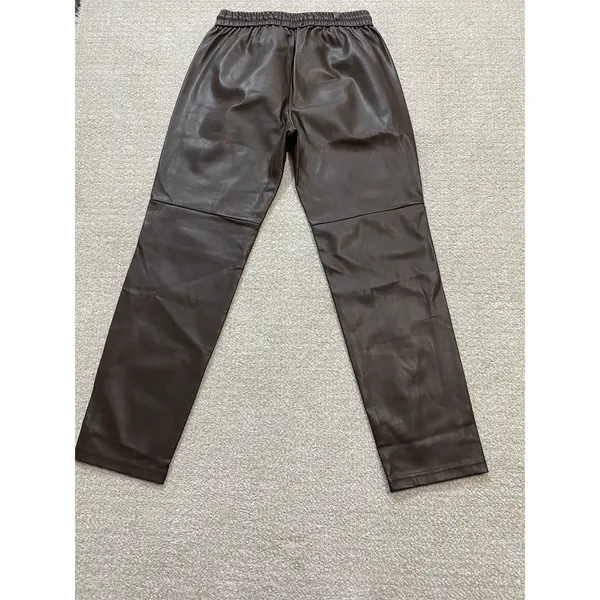 Anthropologie Ankle Pants Brown Faux Leather Drawstring Pockets Women's XS - Image 16