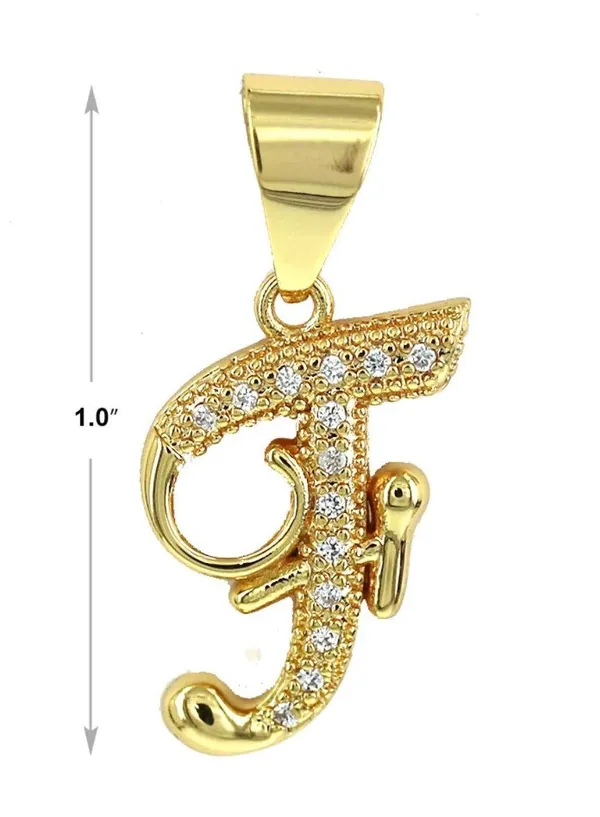 Gold Plated “F” Initial Pendant - Image 2