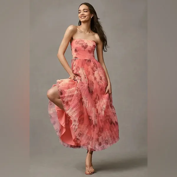 Hutch Costella Pink Blush Floral Tulle Gown‎ Dress size 4 NWT - Image 2