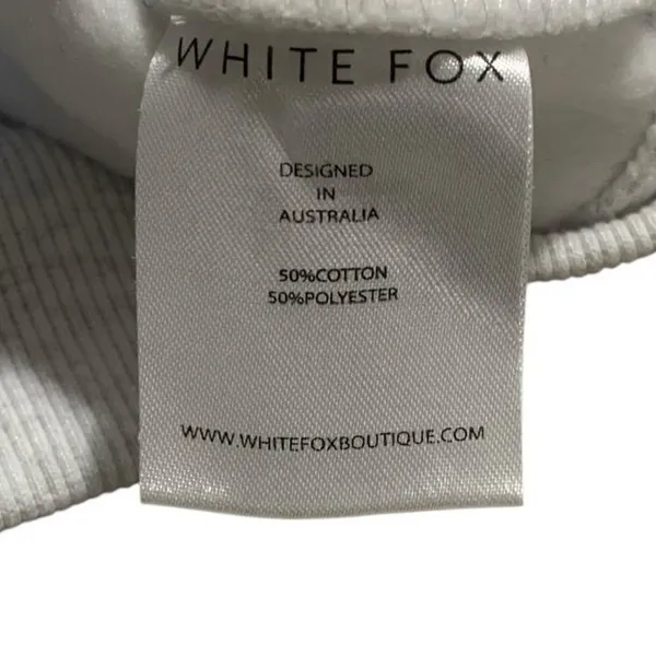 White Fox Charli Cropped Zip Front Hoodie Womens S/M Grey Marle Star Streetwear - Image 4