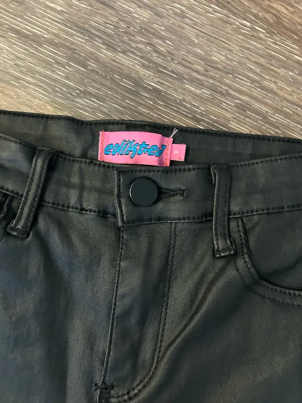 Edikted Faux Leather Flared Pants - Image 2