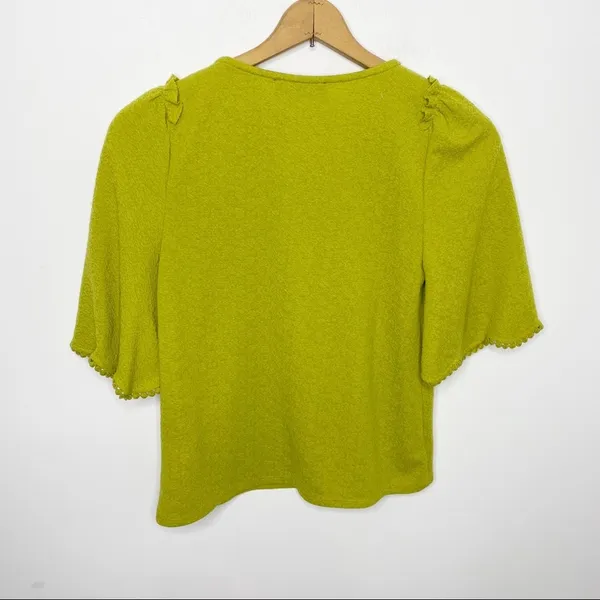 Anthropologie Sunday in Brooklyn chartreuse top Size XS - Image 4
