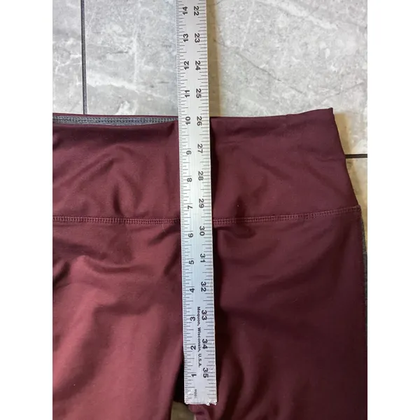 Vuori Rise The Shine Leggings Womens XS Burgundy Grey Colorblock High Rise Pant - Image 5