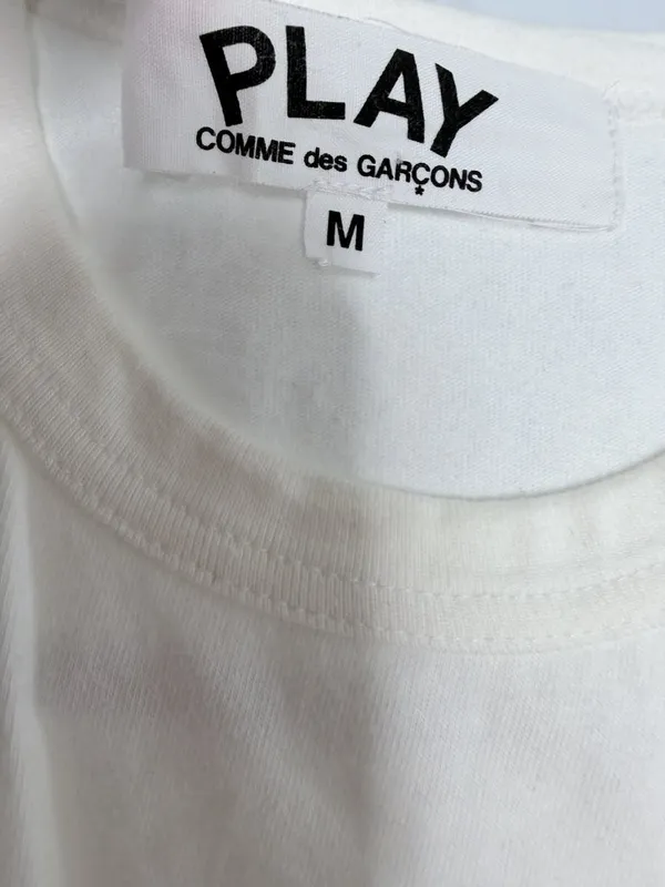 Comme des Garcons PLAY White Sleeveless Knit Tank Top Designer Size M - Image 4