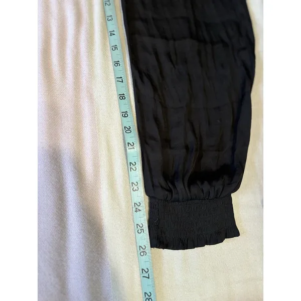 Naked‎ Zebra Black Jogger Style Smocked Body Jumpsuit Size L Adj Ties - Image 5