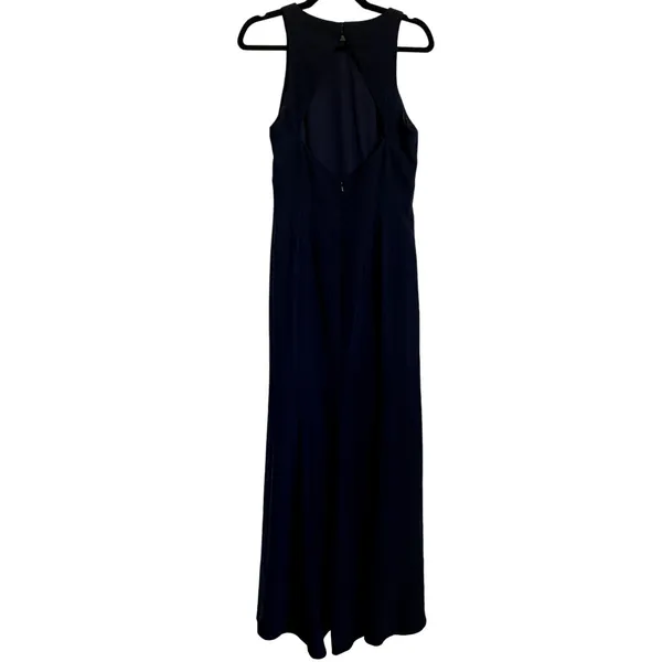NWT Dessy Collection Diamond Cutout Back Trumpet‎ Gown Slit in Midnight Navy - Image 5