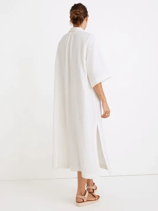 Madewell Lightestspun Cover-Up Maxi Shirtdress Lighthouse Small - Image 2
