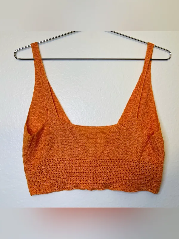 Women’s Orange Knit Crop Bralette Top Size‎ XS/S - Image 2