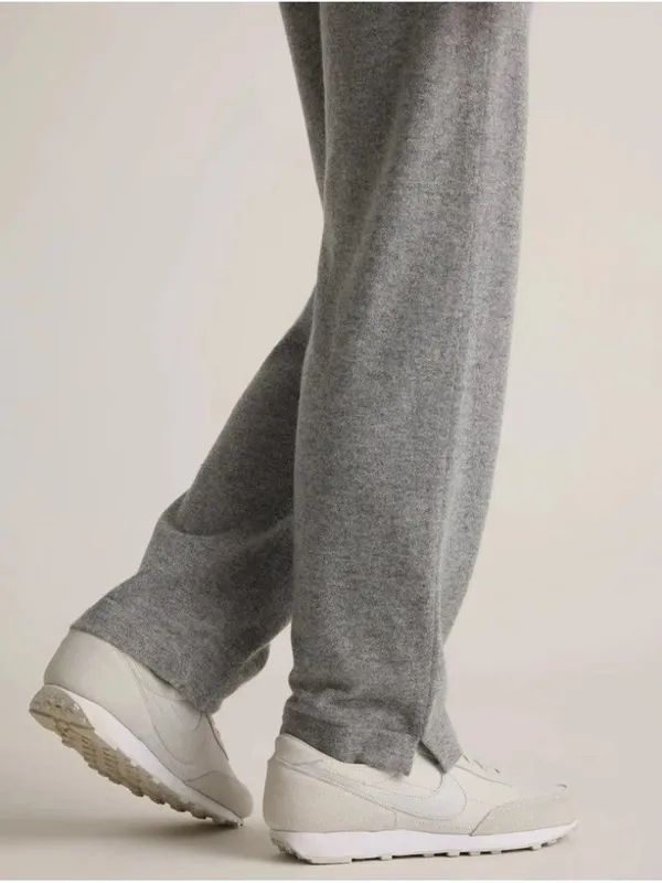 NWT Quince Mongolian Cashmere Straight Leg in Heather Grey Pull-on Knit Pants M - Image 2