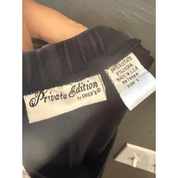Private Edition by‎ Chicos Black Slinky Knit Cargo Pants Wide Leg Vintage Small - Image 7