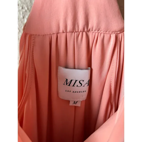 MISA Los Angeles Dress Size Medium Coral Peach Tie Front Bow Cocktail Party Mini - Image 3