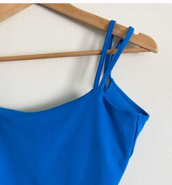 Blue Women's Strappy Top exercise cobalt blue size M Size M - Image 5