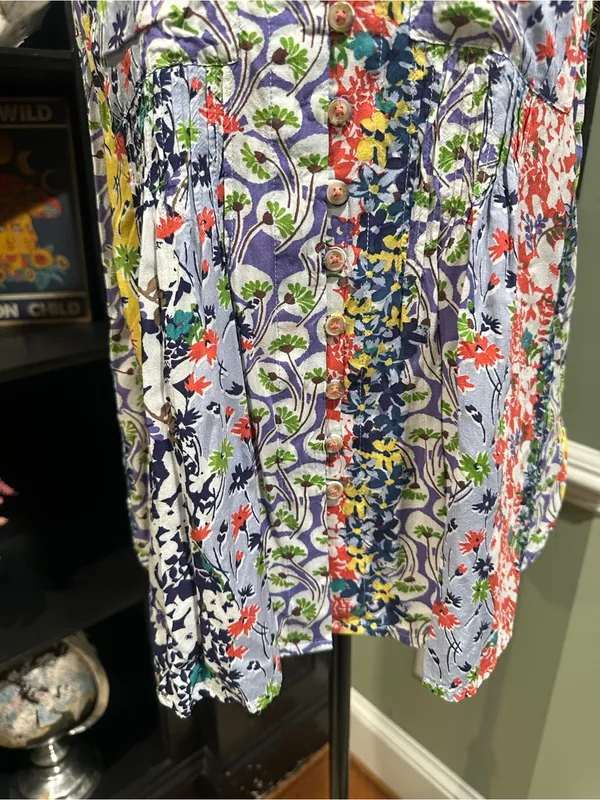 Maeve by Anthropologie Floral Sleeveless Button‑Down Blouse – Size XS - Image 3