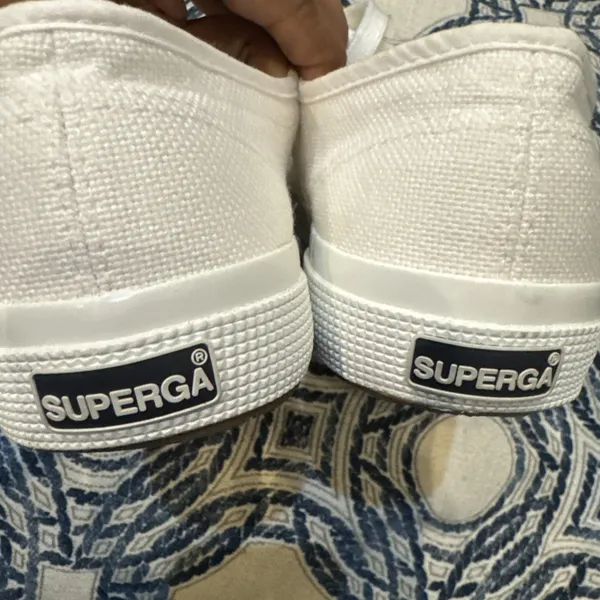 Superga 2750 Cotu White Canvas Sneakers Low Top Classic Womens 7.5 EU‎ 38 - Image 4
