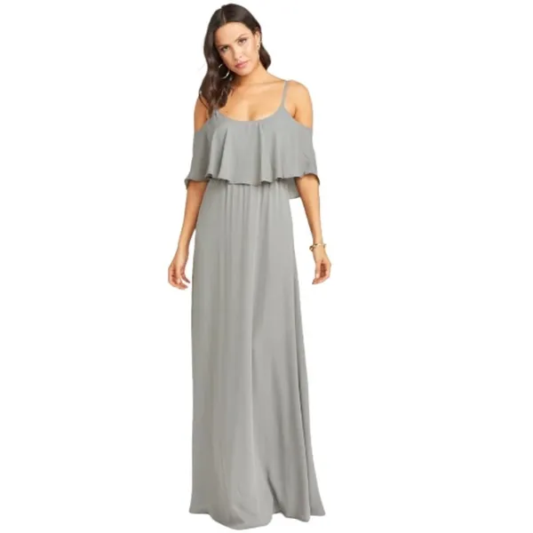 Show Me Your Mumu Caitlin Formal Maxi Soft Charcoal Bridesmaid‎ Dress Size Small - Image 5