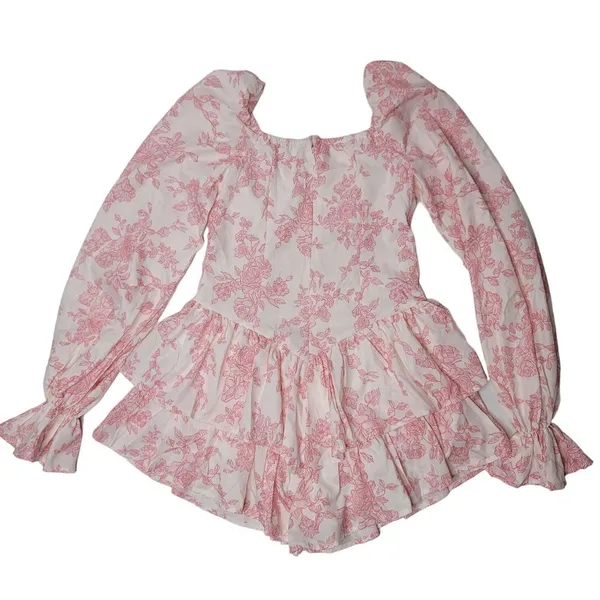 flouncy ruffly girly tiered off the shoulder corset style long sleeve dress xs - Image 4