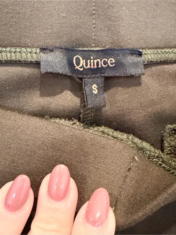Quince Ultra-Stretch Ponte Straight Leg Pants in Olive, Size‎ S - Image 9
