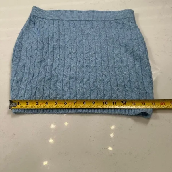 NWT Vero Moda Skirt S Womens Blue Cable Knit Mini - Image 6