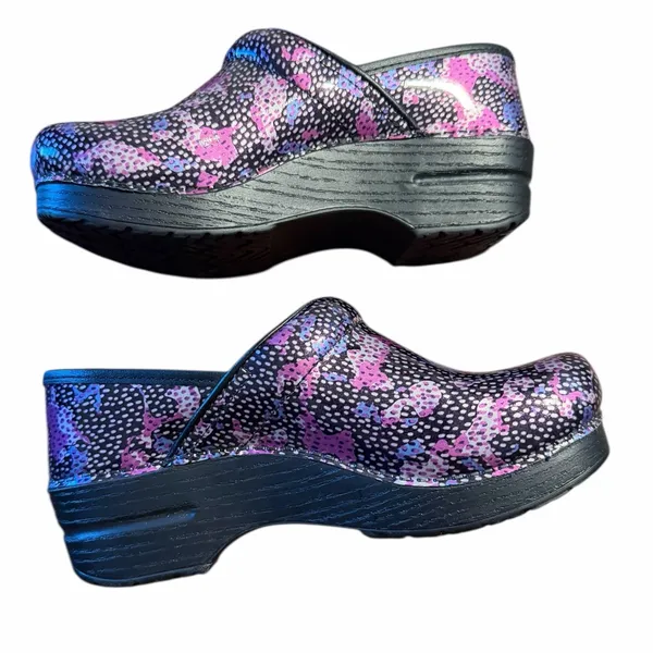 Dansko Multicolor clogs Professional Dotty Abstract Patent Rocker Comfort 8 - Image 2