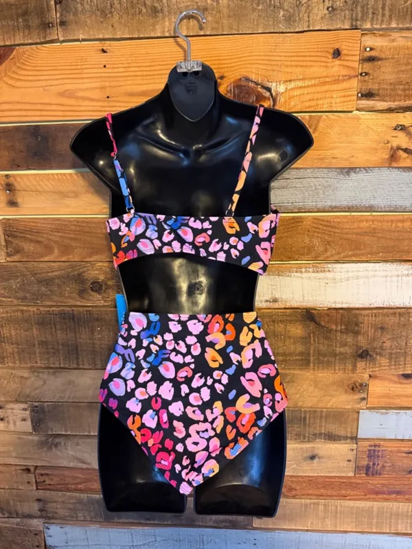 NWT Cupshe Leopard Print Wrap Bralette & High Waist Bikini Set sz M - Image 6