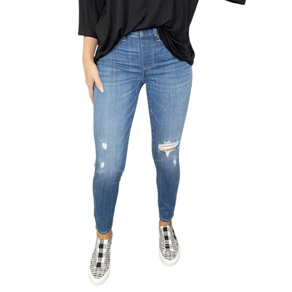 Judy Blue style 88255 pull on denim Jeggings. Size 9/29 - Image 2