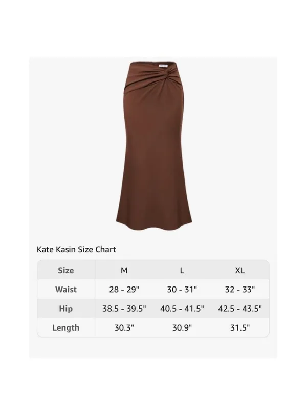 NEW Career Pencil Skirts Side Knotted Stretch Fishtail Maxi L - Image 2