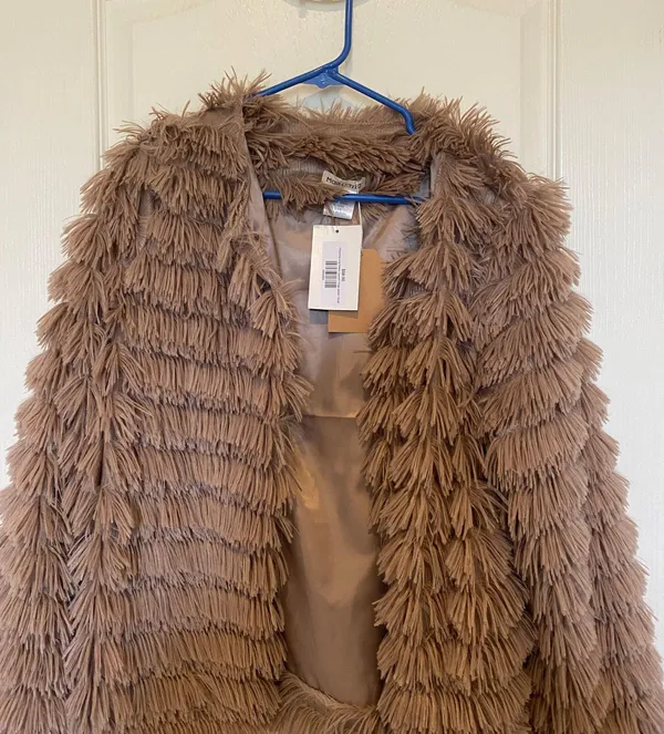 Main Strip faux fur jacket - Image 2