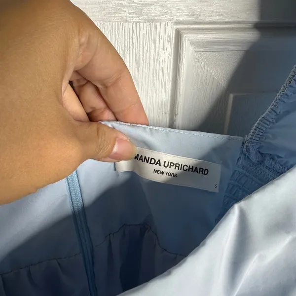 Amanda Uprichard Ariana dress blue babydoll coquette puff‎ sleeves small cottage - Image 4