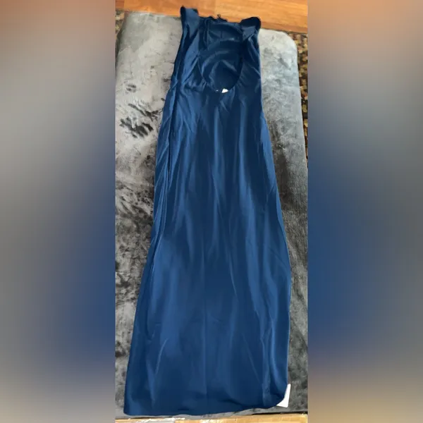 Abercrombie & Fitch Draped High-Neck Shell Midi Dress in Blue Size XS NWT - Image 10