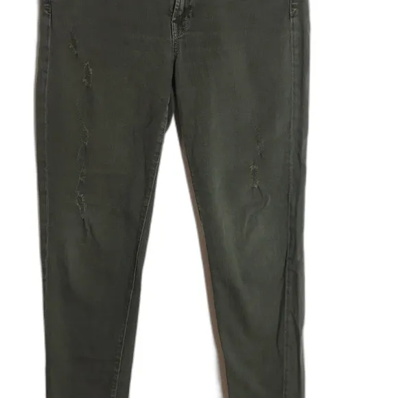Vince ladies army green distressed 5 pocket skinny jeans‎ size 28 - Image 3