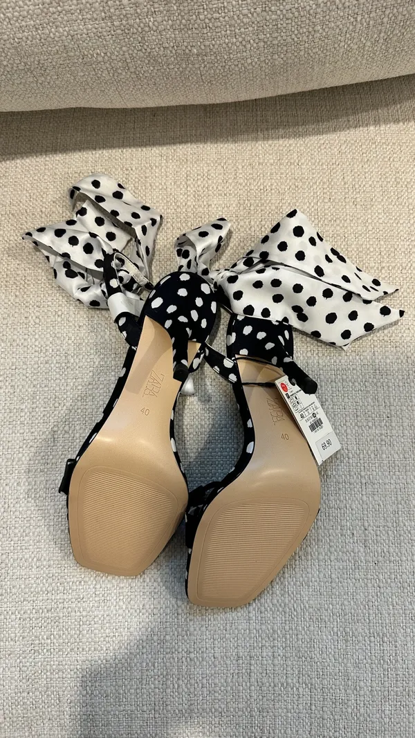 Polka Dot Zara Heels Black & White - Image 2
