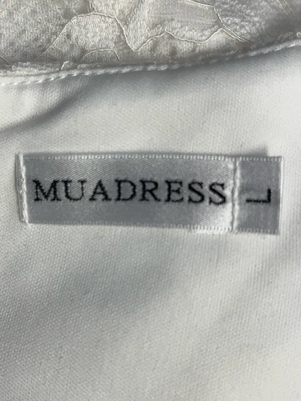 MUADRESS White Ivory Floral Lace Fit & Flare Dress Size L - Image 8