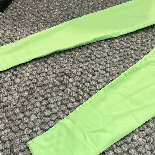 Free People Neon‎ Green Criss Cross Waist Leggings - Image 2