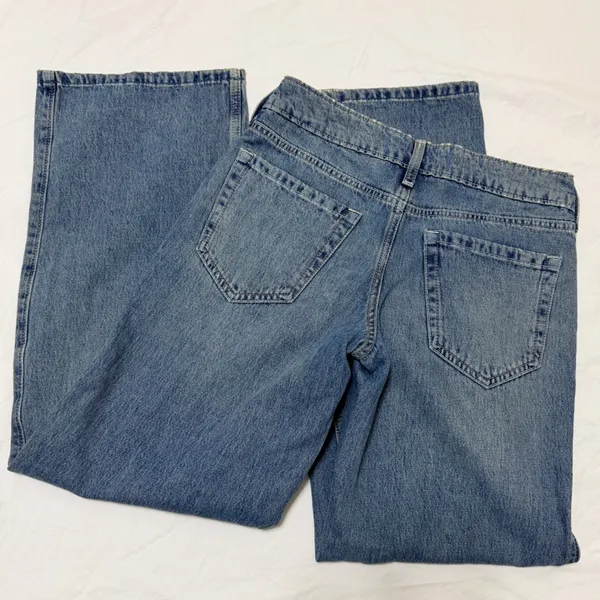Hollister Low-Rise Baggy Jeans Womens 00R W24 Regular Blue Denim 100% Cotton - Image 2