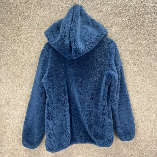 Blue‎ sherpa hoodie faux fur front pockets comfy small sherpa hoodie zip jacket - Image 3