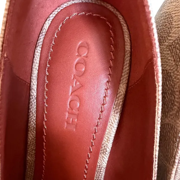 Coach Jade Block‎ Heel Pumps Women 8.5 Leather Snakeskin Career Luxury Preppy - Image 4