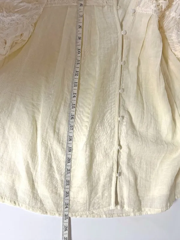 Listicle Textured Shaggy Fringed Puff Sleeve Blouse - Image 12