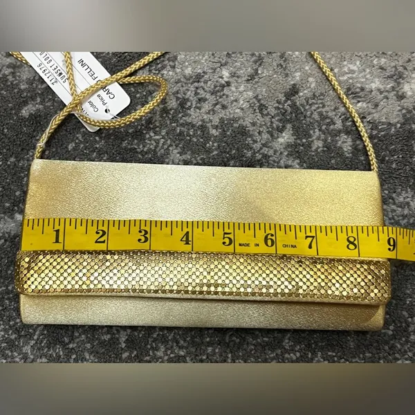 Vintage Carlo Fellini evening bag clutch purse Sunset Gold - Image 6