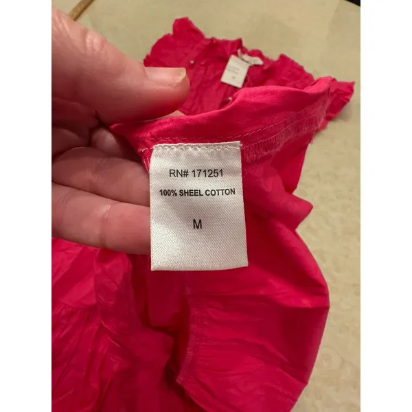 Caroline Constas Designer Tiered Ruffled Mini Dress Hot‎ Pink 100% Cotton - Image 10