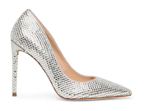 Steve Madden Silver Vivie Rhinestones Heels Pumps - Image 5