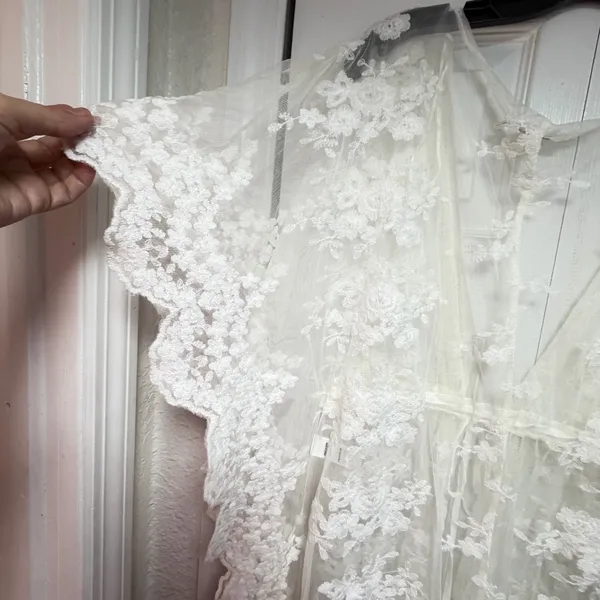 Ark & Co. White Floral Lace Duster Kimono Maxi Swim Cover-Up / Robe - Size S ✨ - Image 10