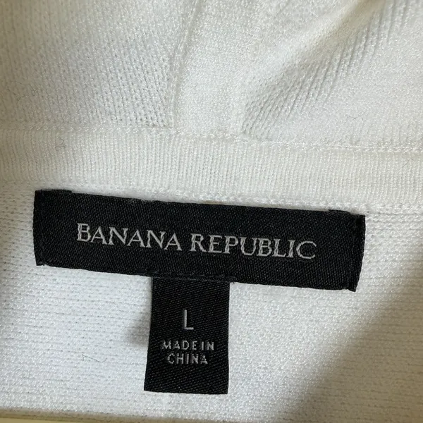 Banana Republic Size-L‎ Womens Pullover Sweater Hoodie Off White - Image 5