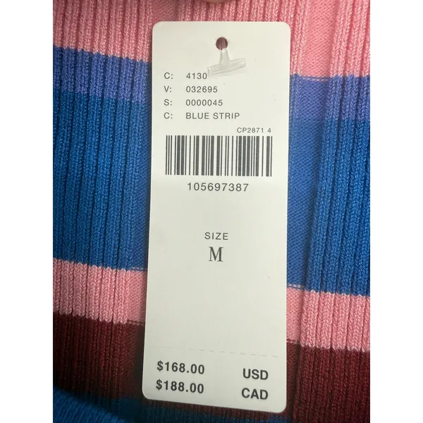 NWT Anthropologie Maeve Beca Ribbed Sweater Fit & Flare Striped Mini Dress Sz M - Image 4